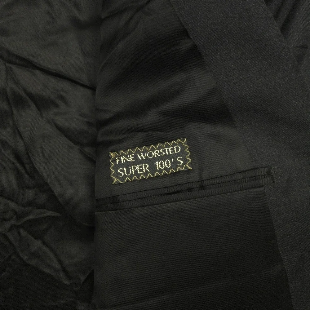 Ermenegildo Zegna Super 100s Wool Blazer IT54 Black Made Italy Sport Coat